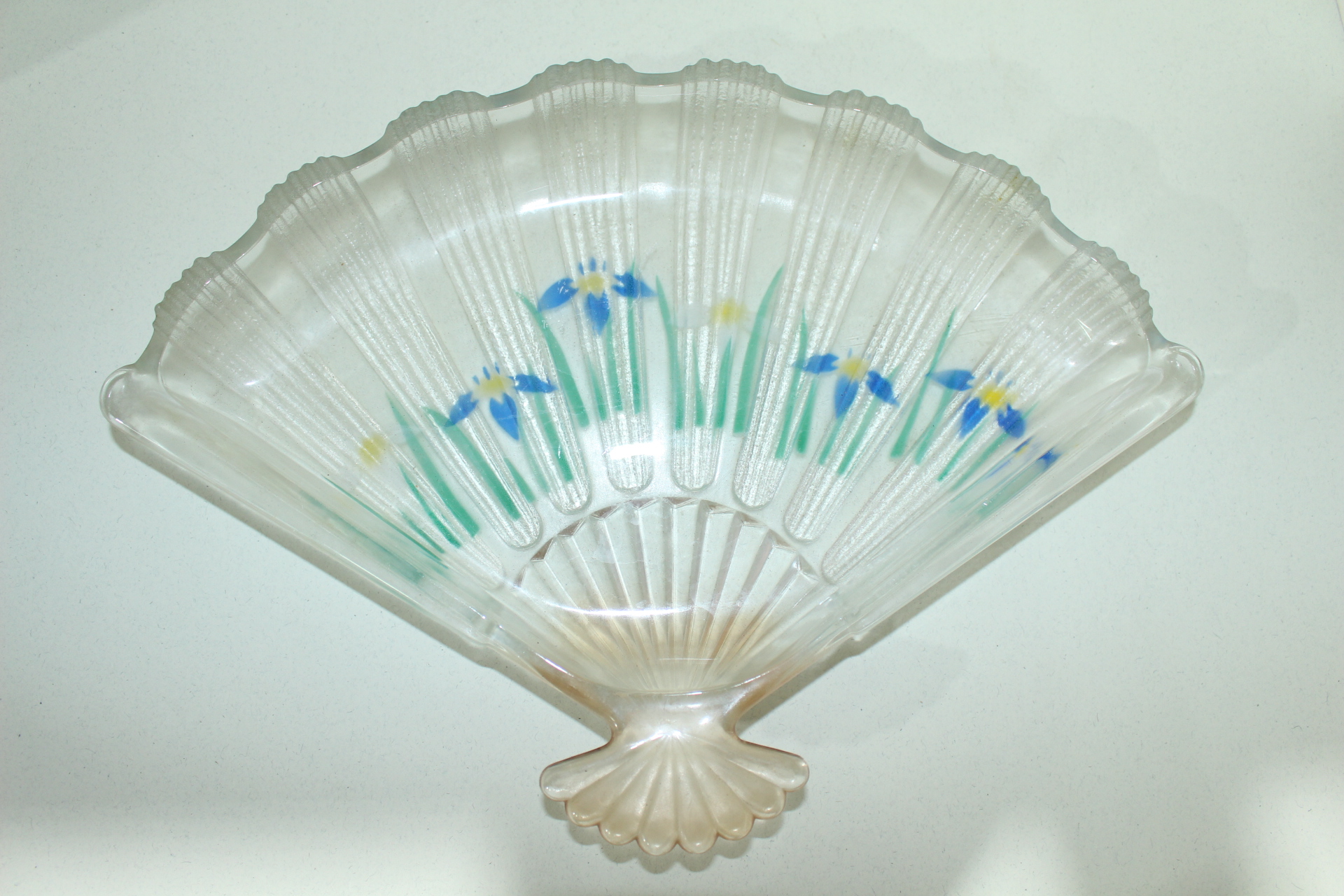 근대사 연대가좋은 유리에 화문부채모양 대완