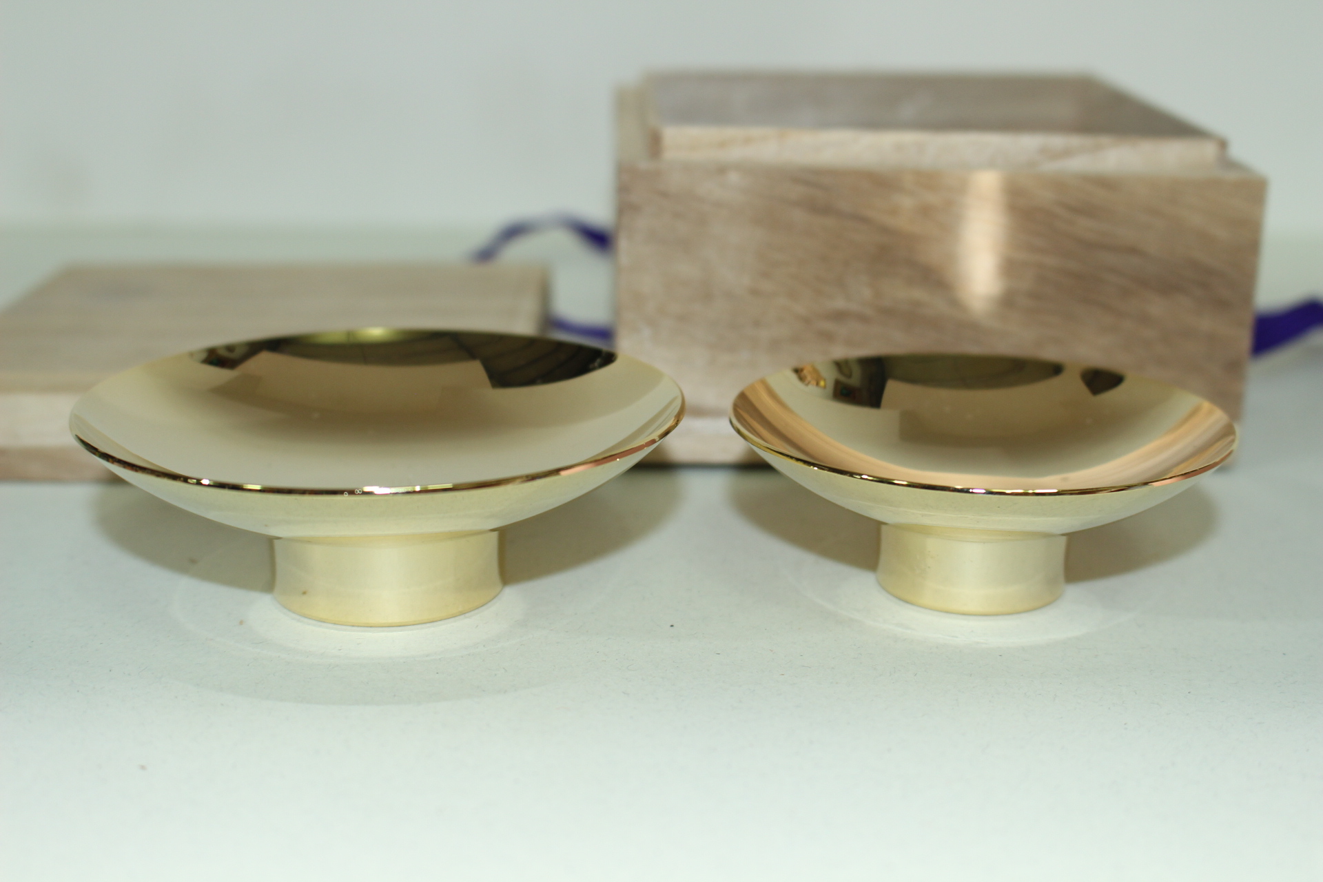 오동나무박스 청동에 24K 금도금 잔 2점셋트