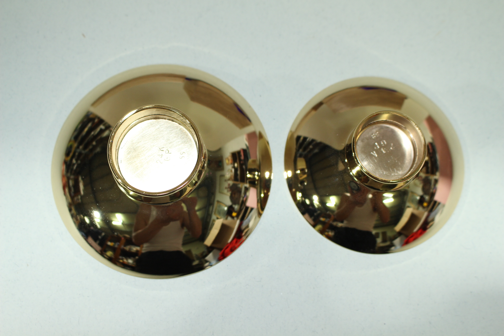 오동나무박스 청동에 24K 금도금 잔 2점셋트