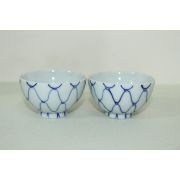 연대가좋은 청화백자 그물문 잔2점