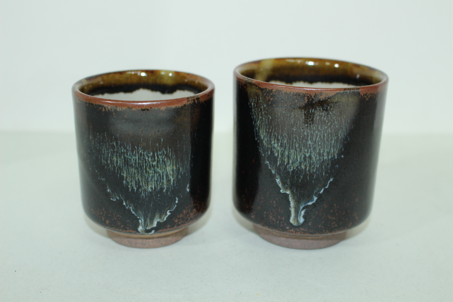 흑유청자 덴모꾸 부부잔셋트