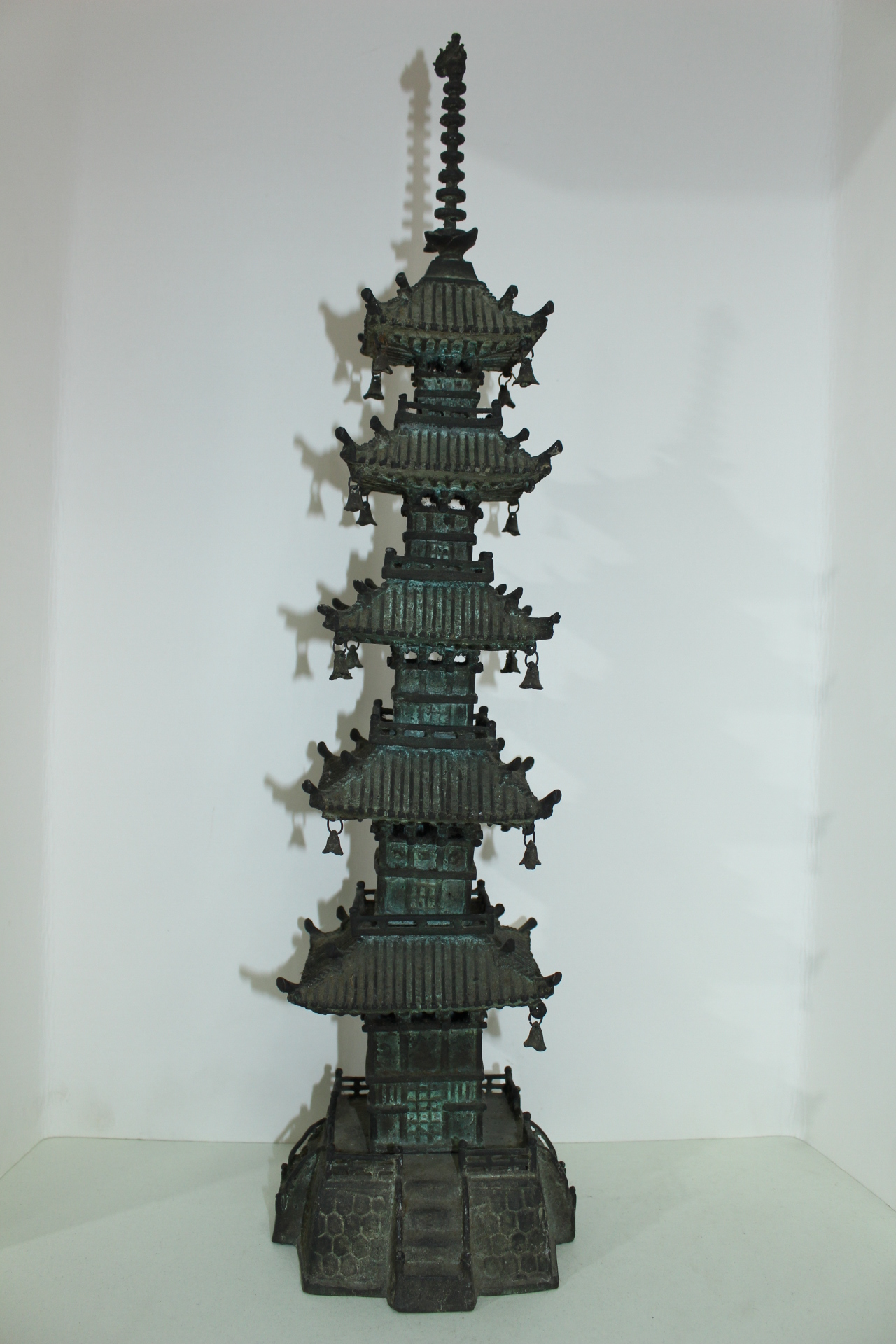 골동-중국청대 청동 5층탑