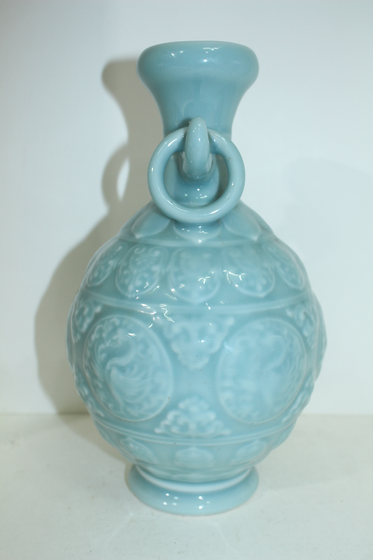 청자 양각비익조문 이귀 대호