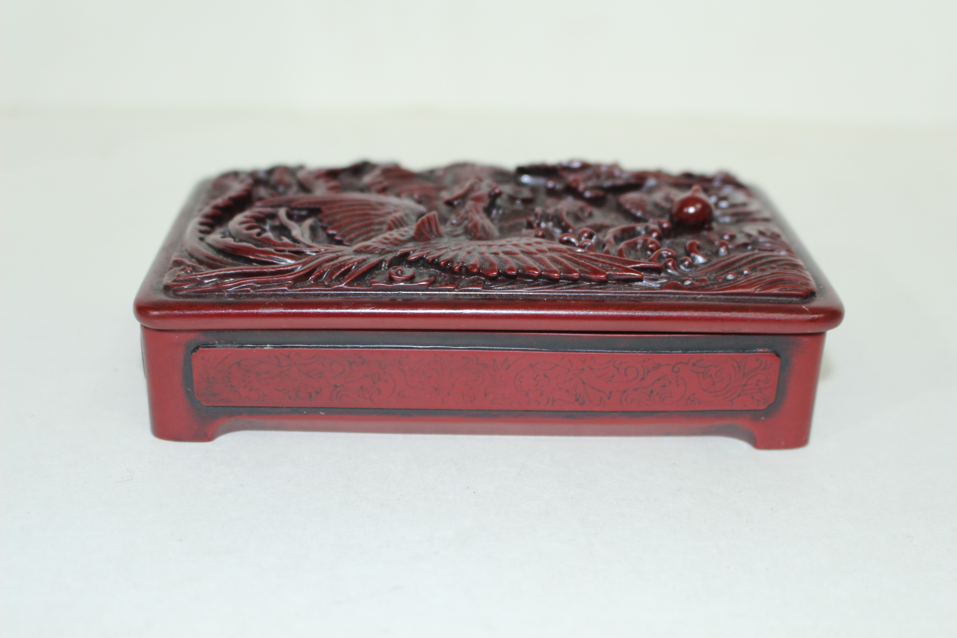 용과 비익조가 조각된 인주함과 낙관셋트