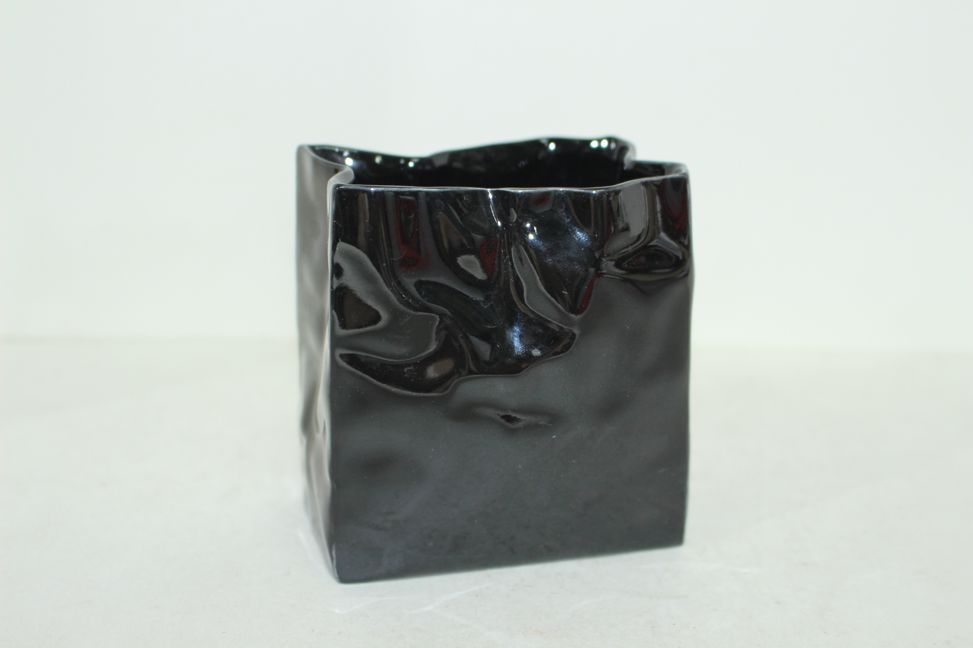 흑유청자 쭈그리 화병