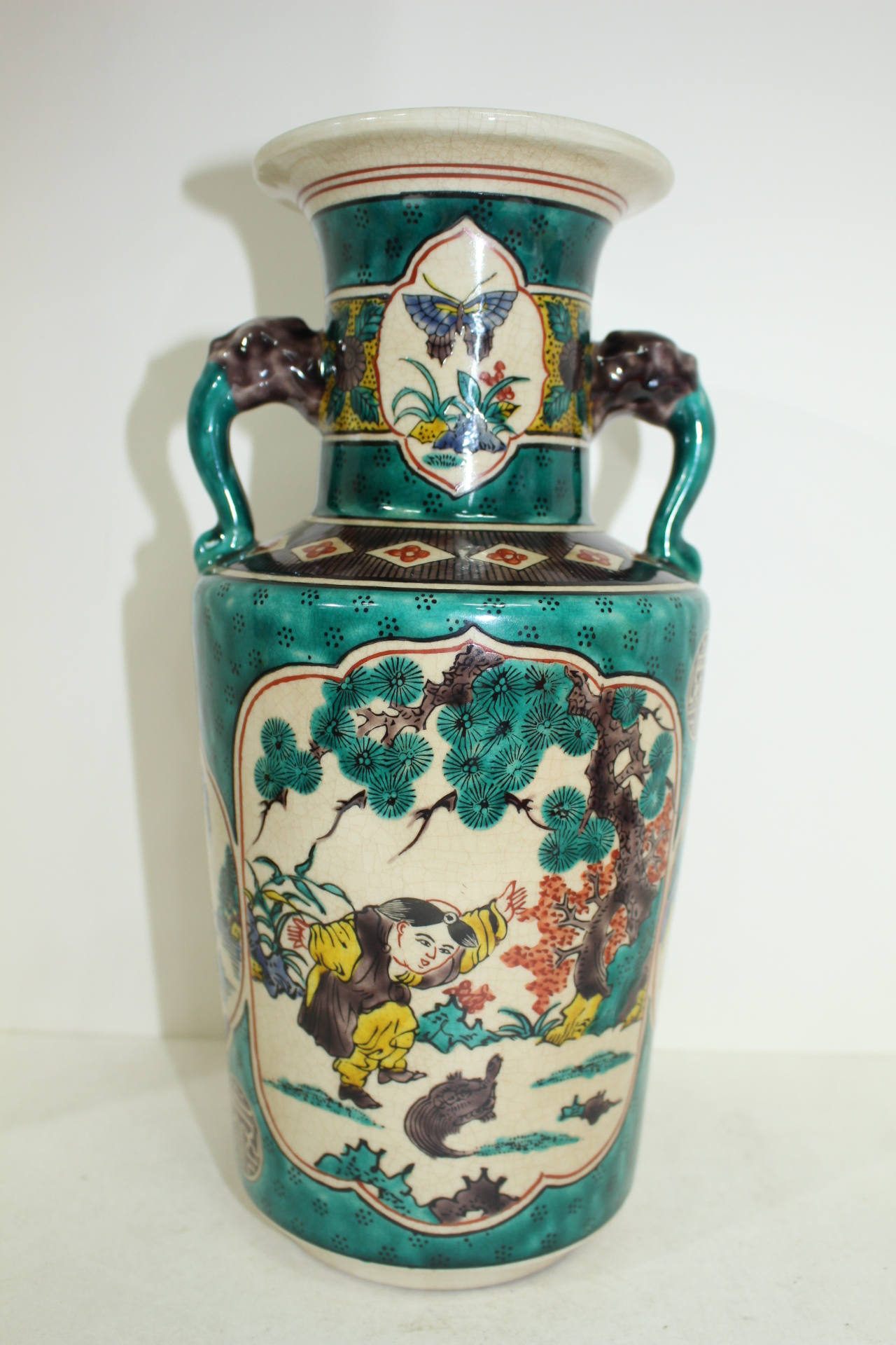 연대좋은 고구다니(古九谷) 분청자진사화문 이귀대호