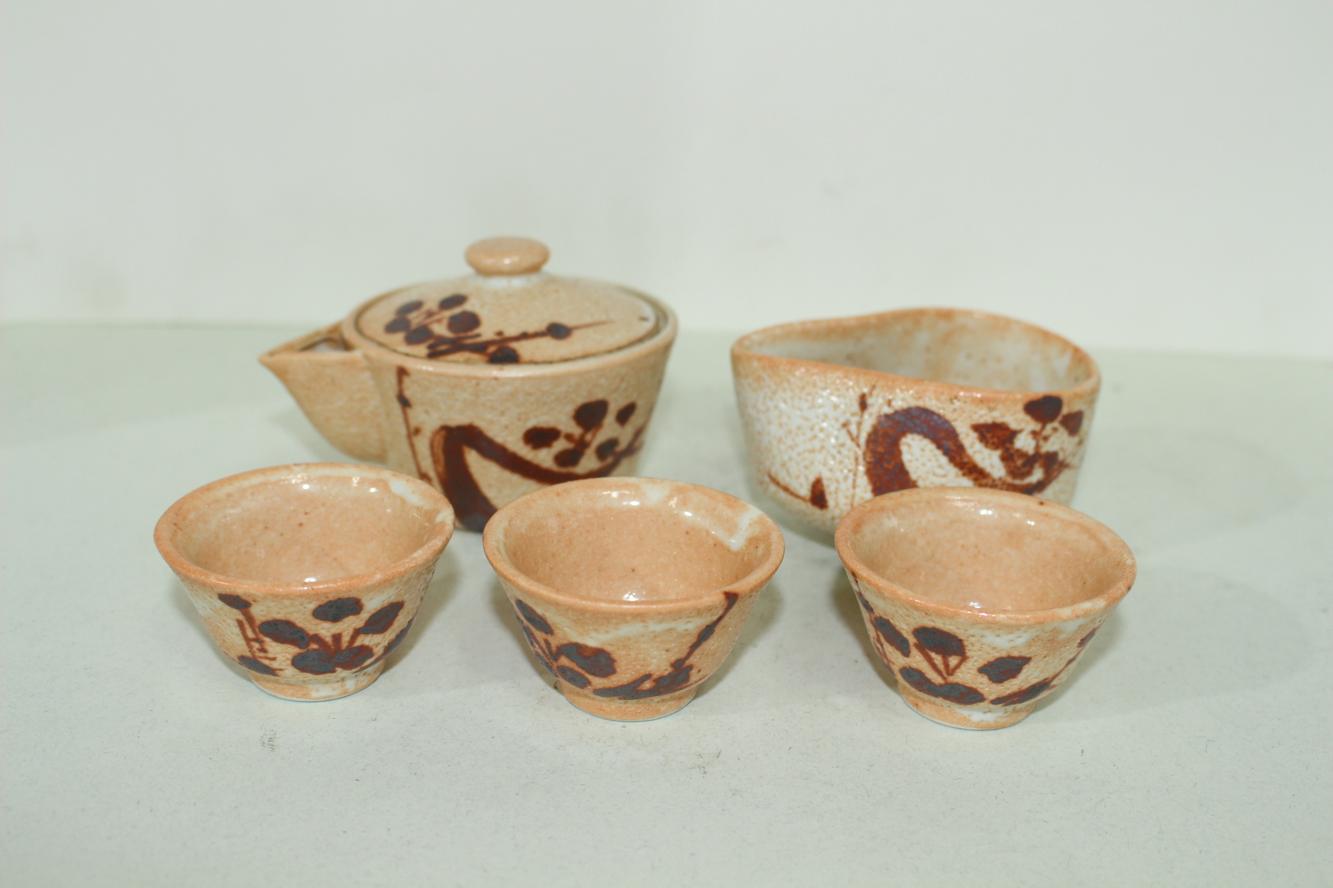 청자 철화화문 3인다관셋트