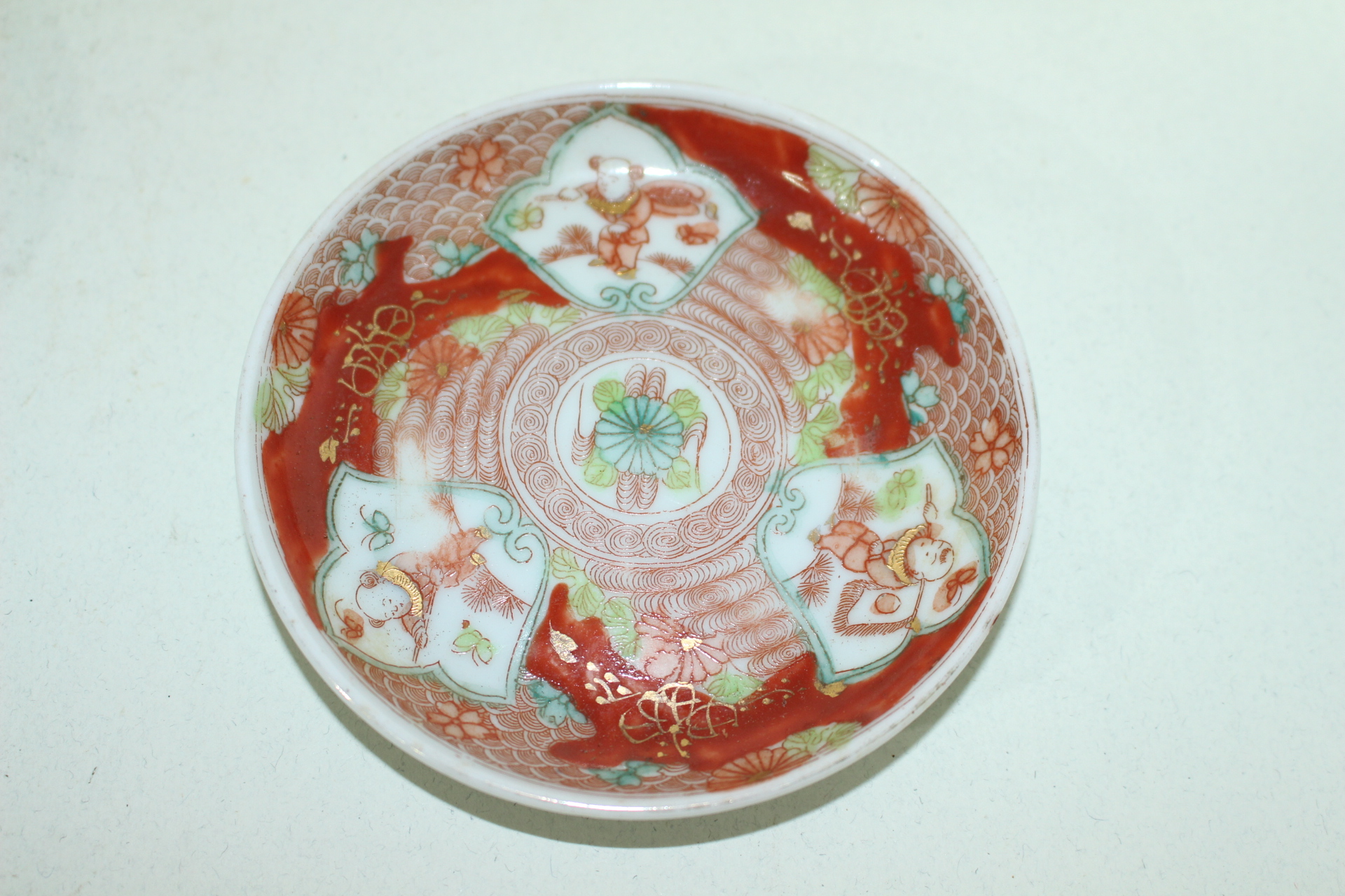 연대가좋은 진사백자금채동자문 완 2점