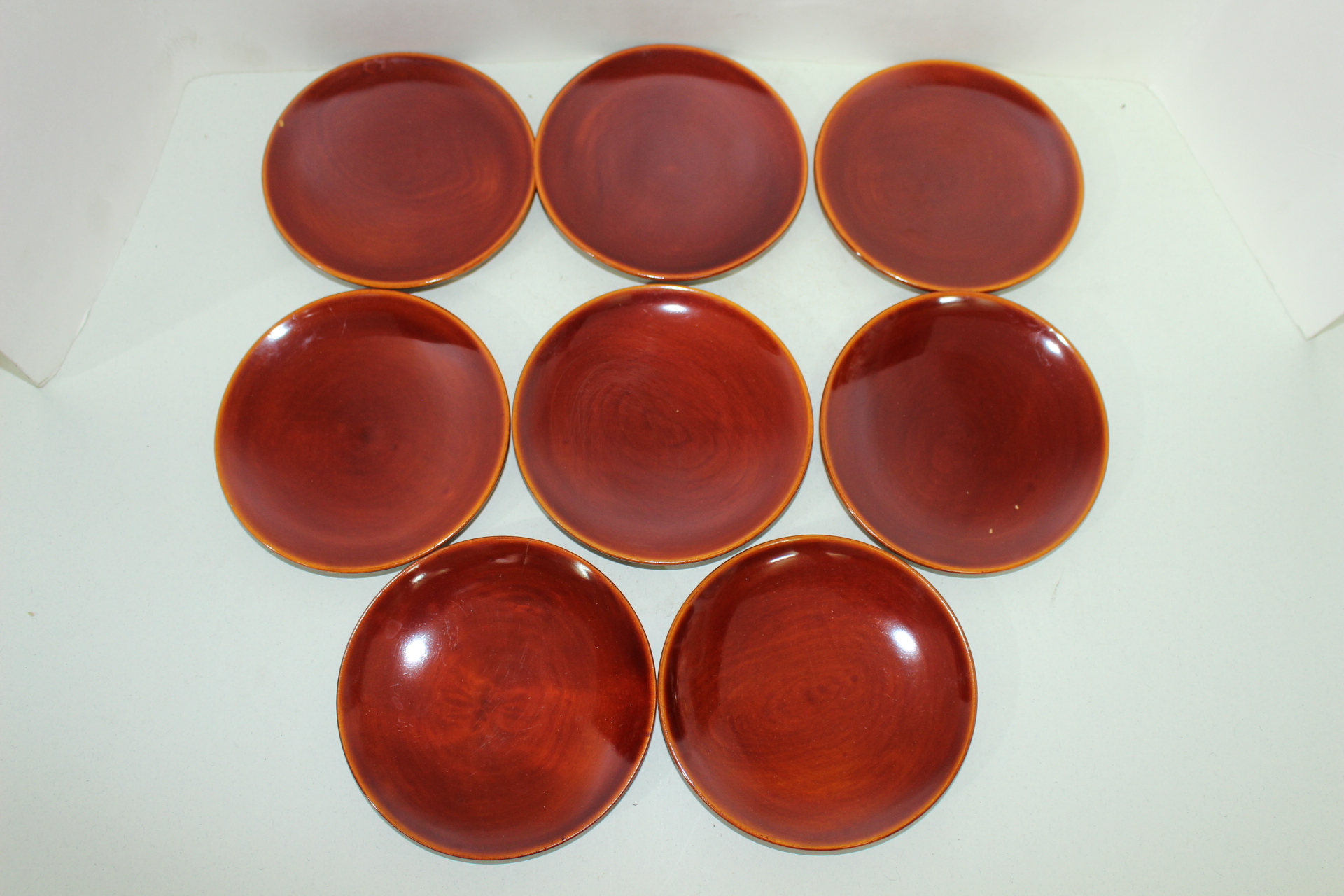 원목나무에 칠이된 차반 8점일괄