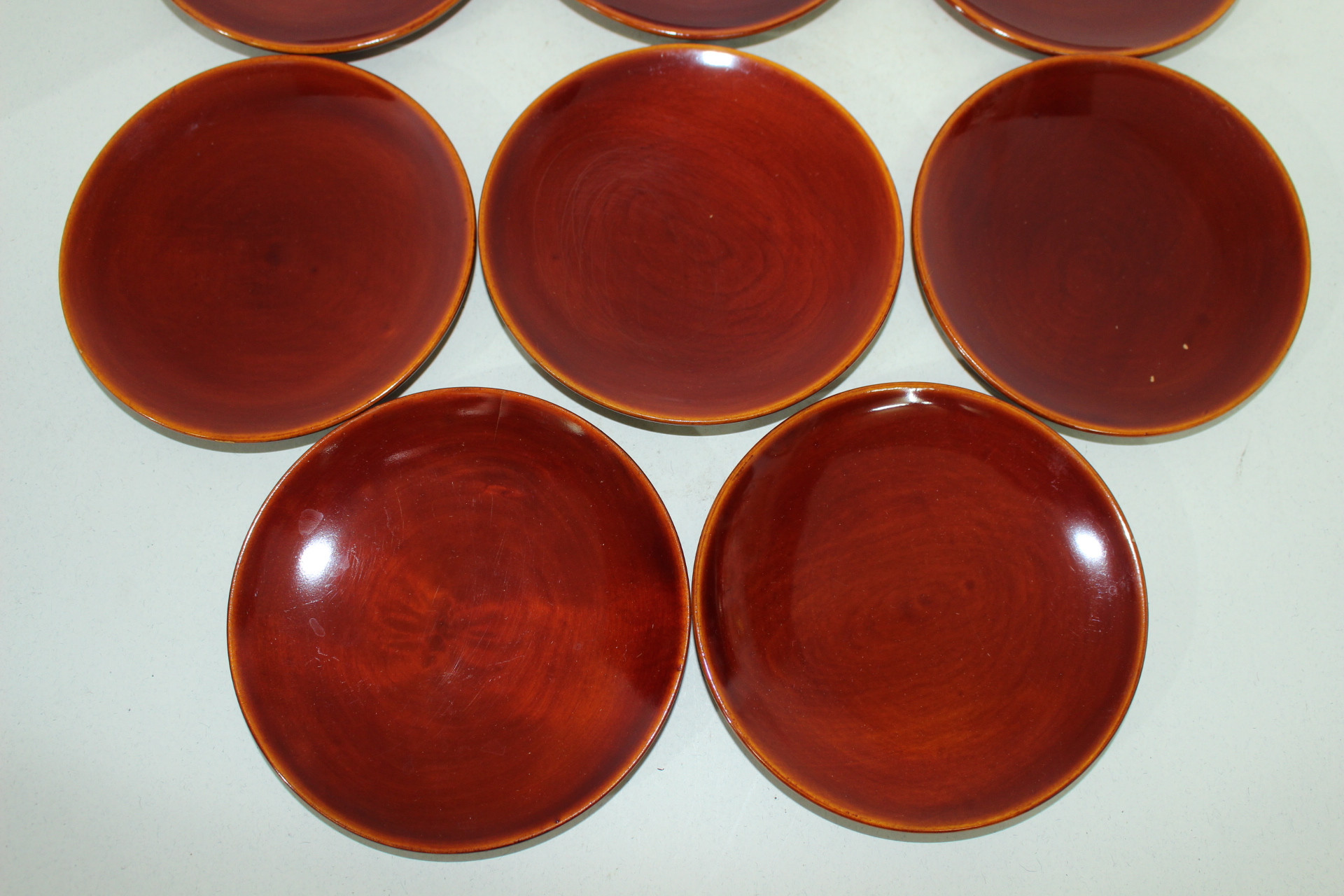 원목나무에 칠이된 차반 8점일괄