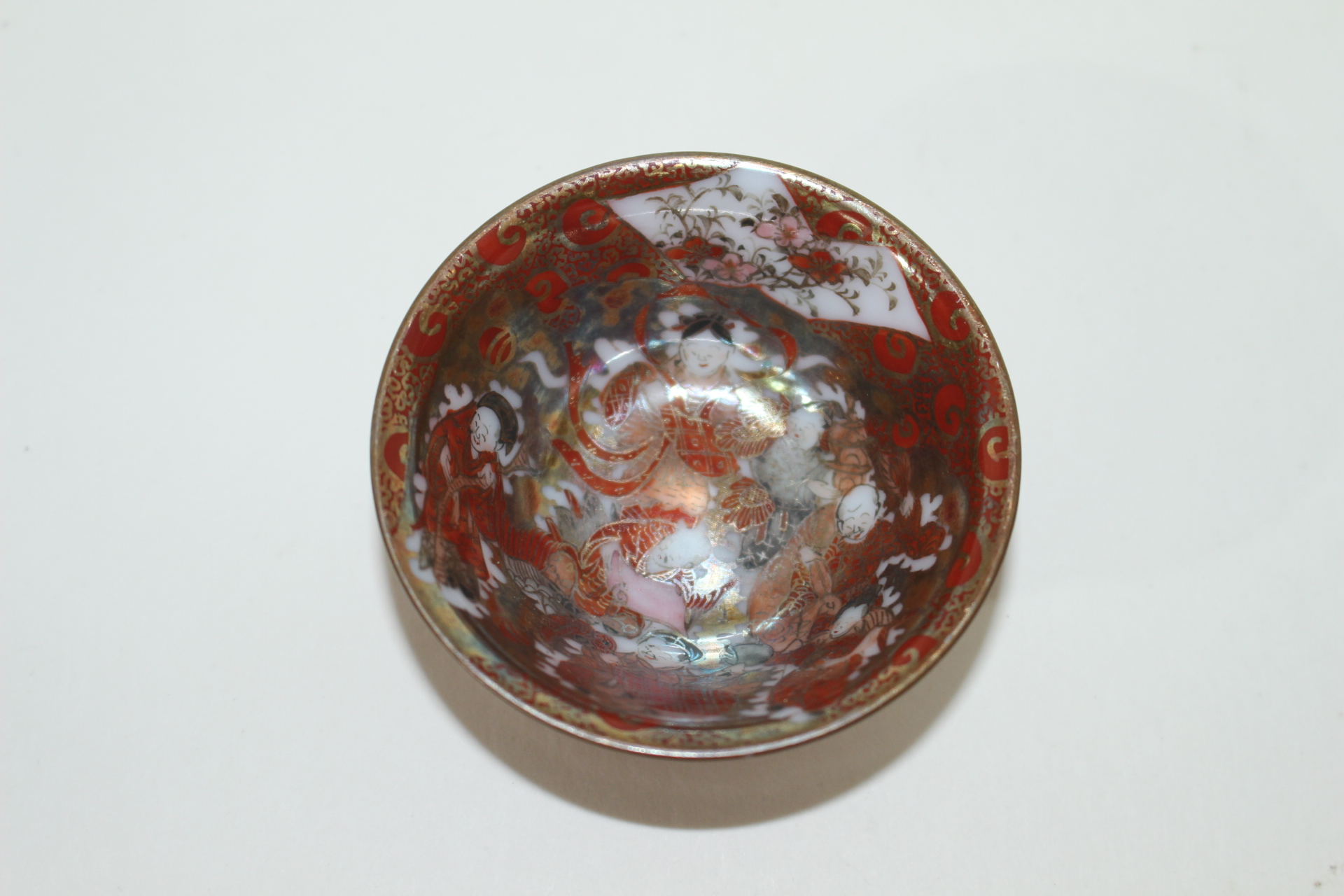 100년이상된 고구다니 진사금채도인문 잔