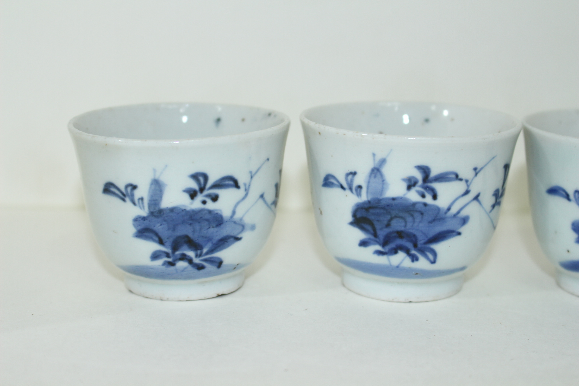 골동양촌 청화백자화문 잔 5점