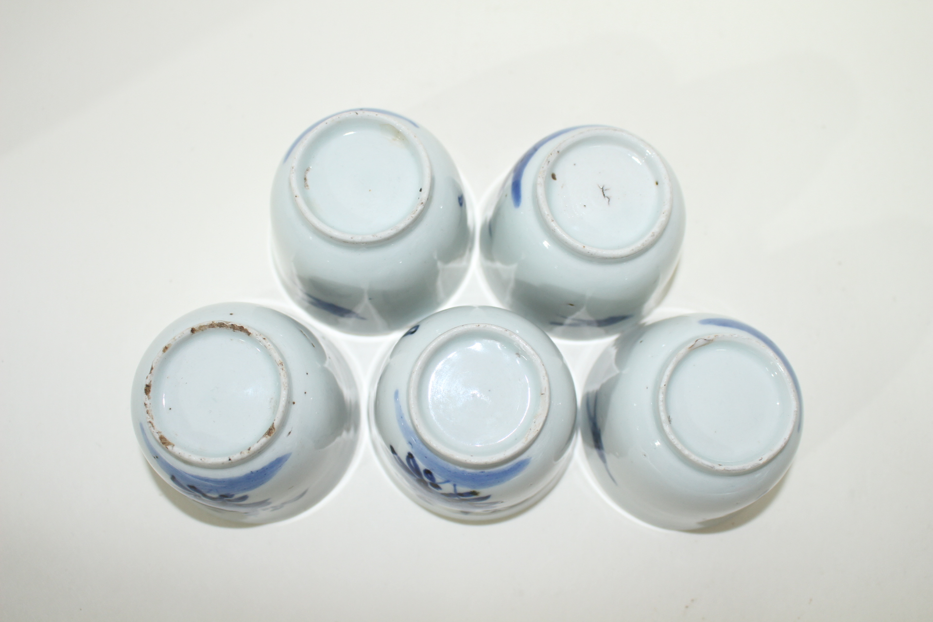 골동양촌 청화백자화문 잔 5점
