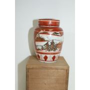 에도시기 고구다니 진사금채화문도인문 차통