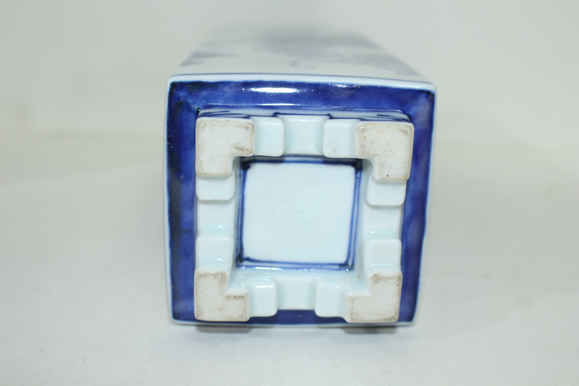 이마리 청화백자 포도문 사각호