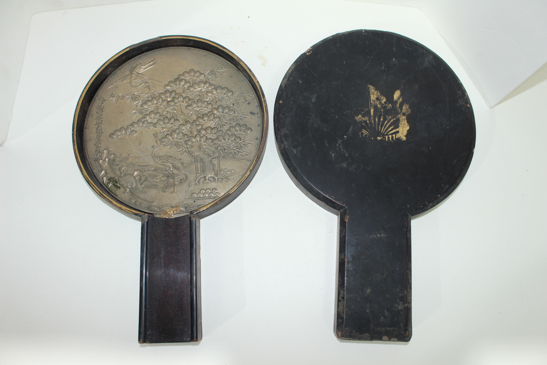 에도시기 백동에 화문조각된 동경