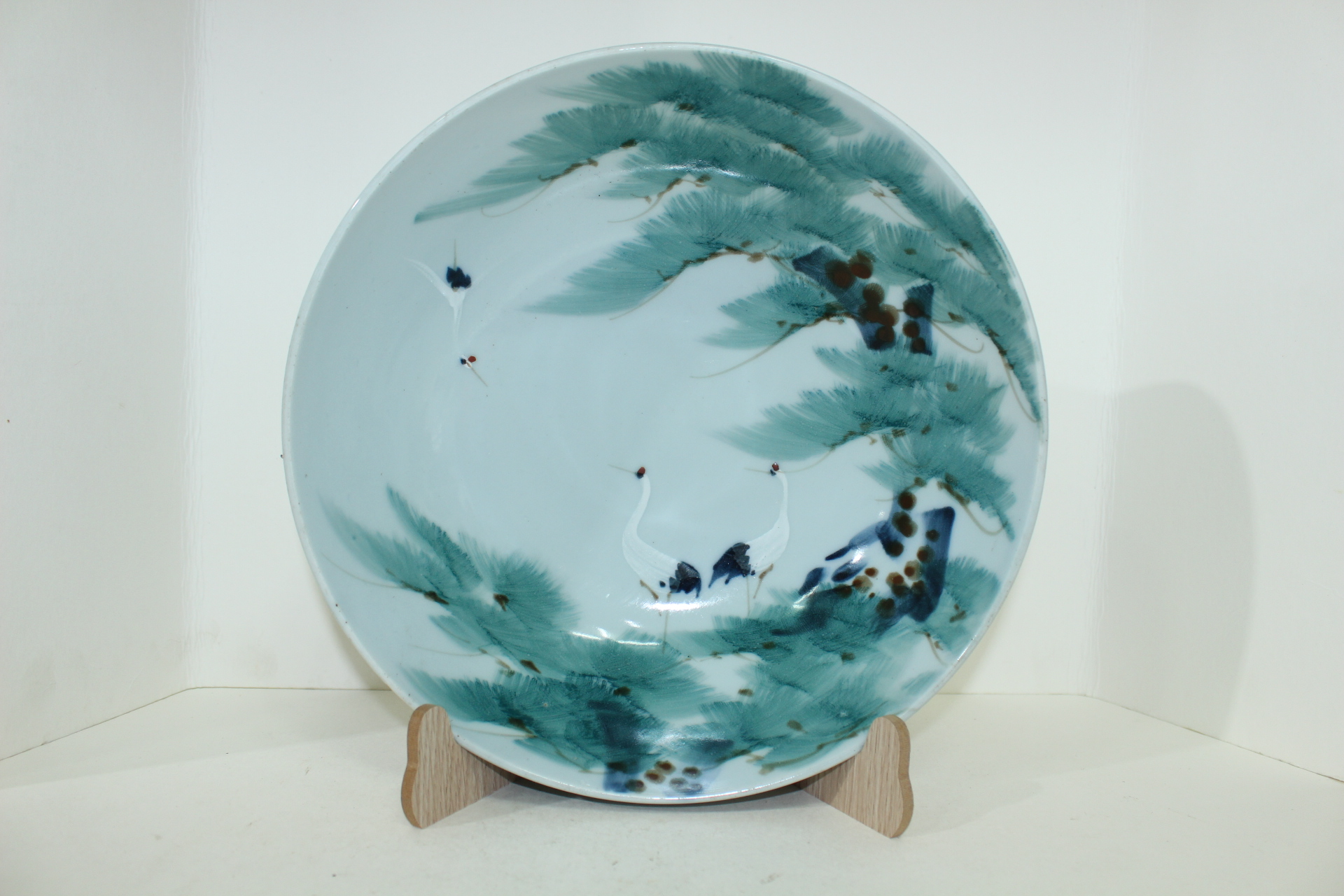 100년이상된 청화백자 노송학문 대완