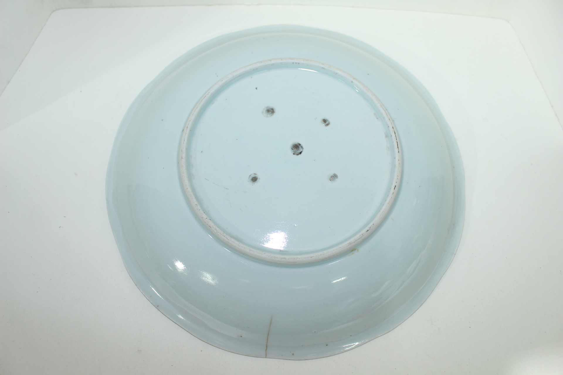 100년이상된 청화백자 산수문 대완