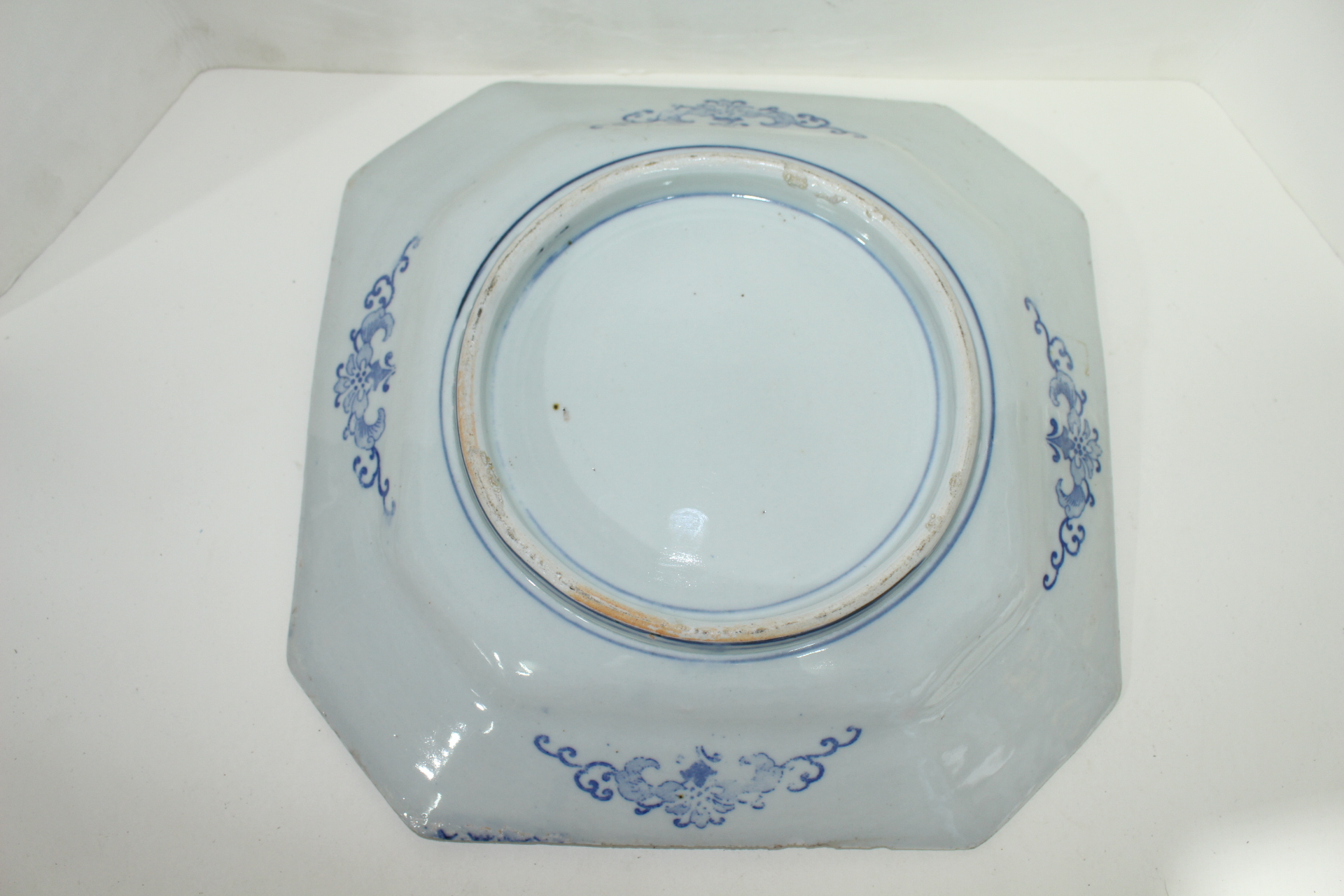 연대가좋은 청화백자 산수문 사각대완