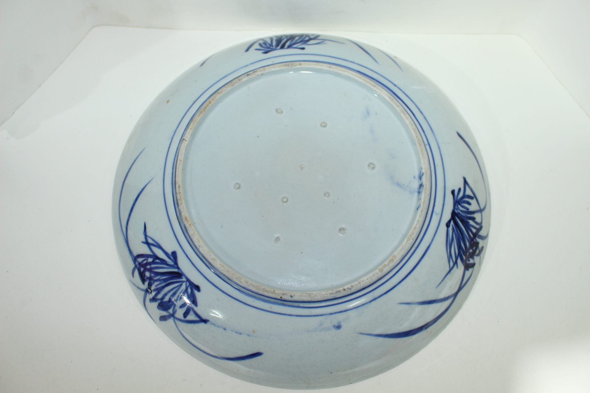 100년이상된 청화백자 산수문 대완