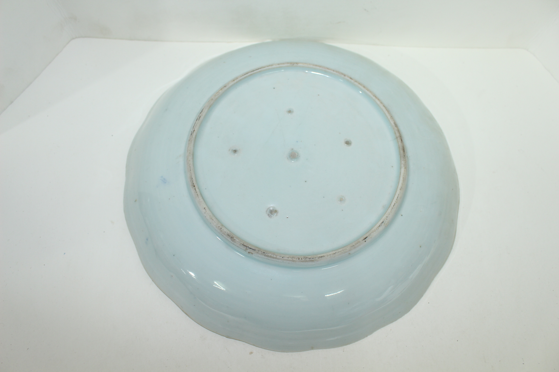 100년이상된 청화백자 산수문 화형대완