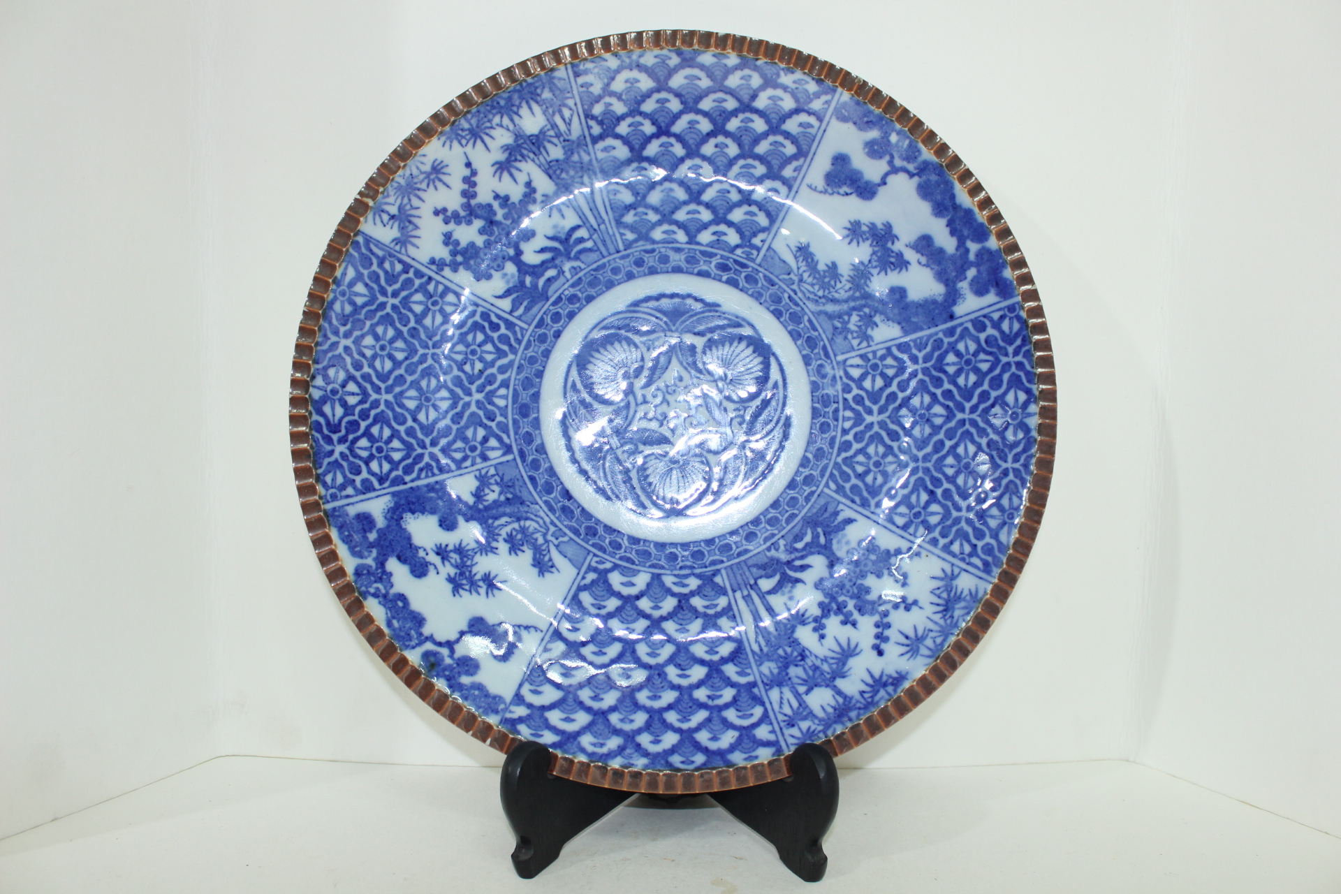 연대가좋은 청화백자화문 대완