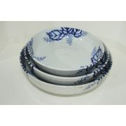 100년이상된 고이마리 청화백자추상화문 대완3점셋트