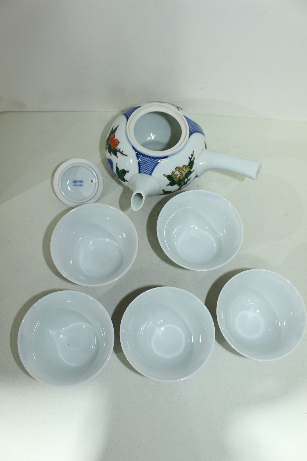 오채백자 화문 다관셋트