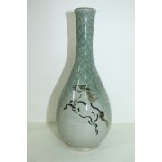 청자 철화마문 주병