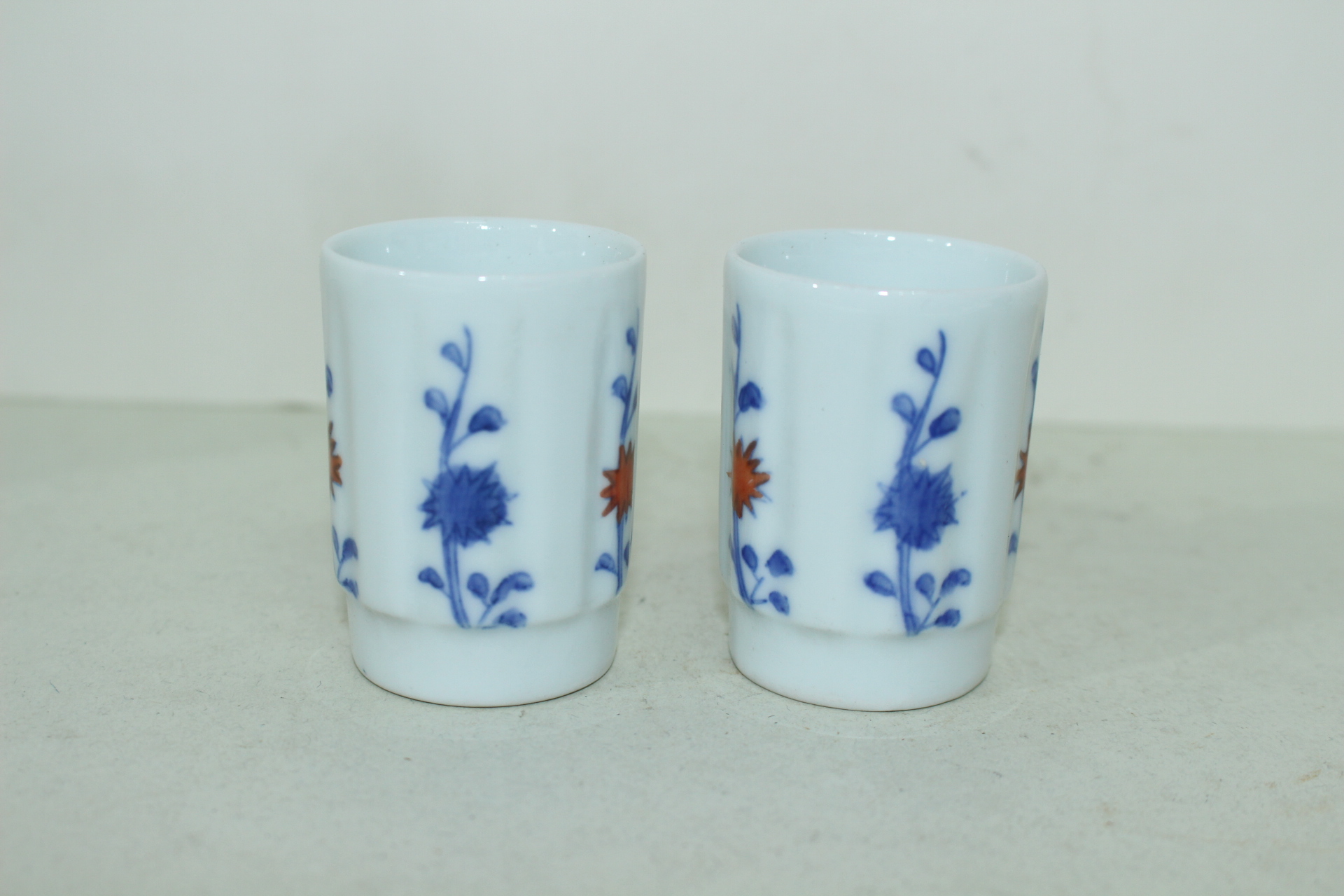 이마리 청화백자 화문잔 2점