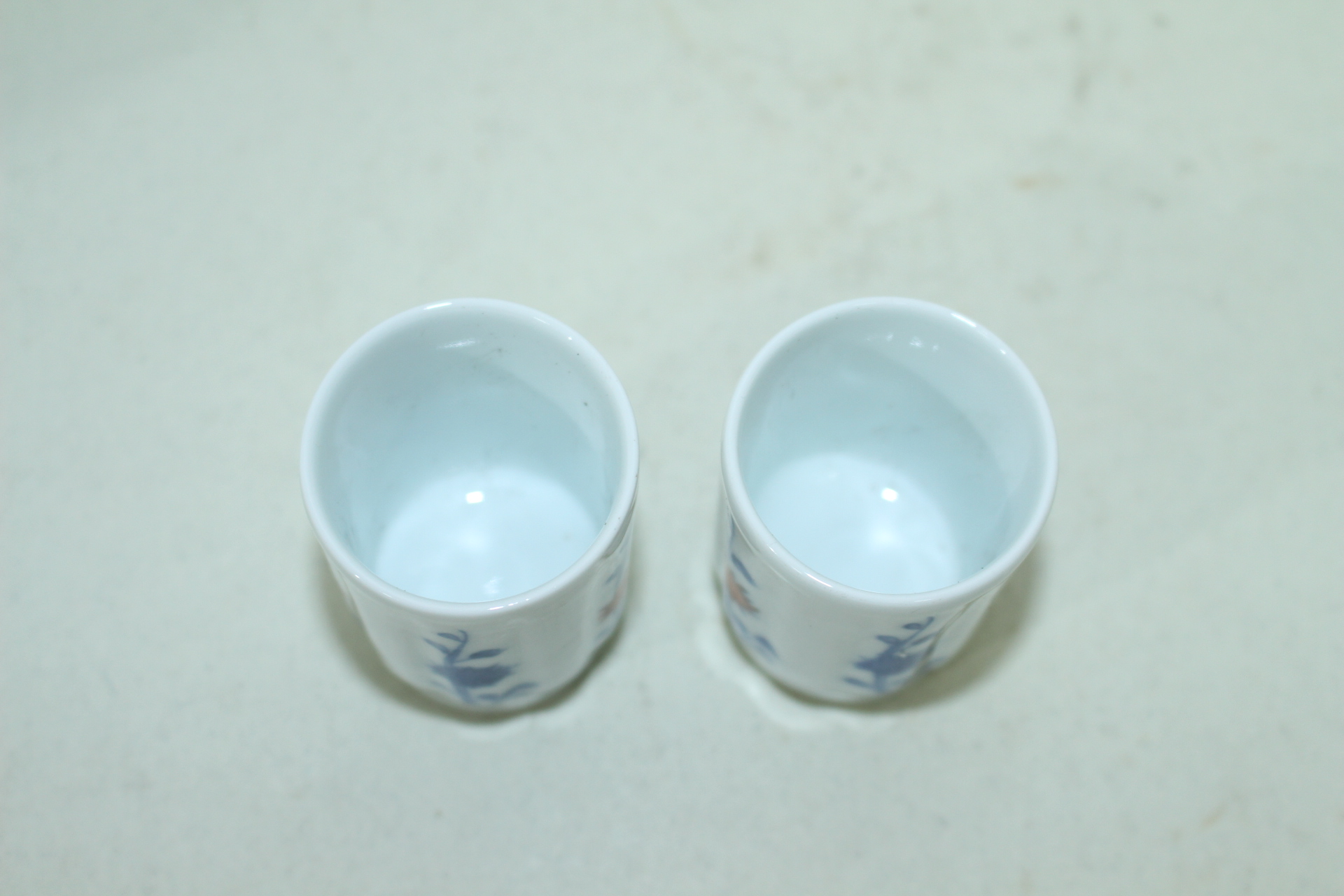 이마리 청화백자 화문잔 2점