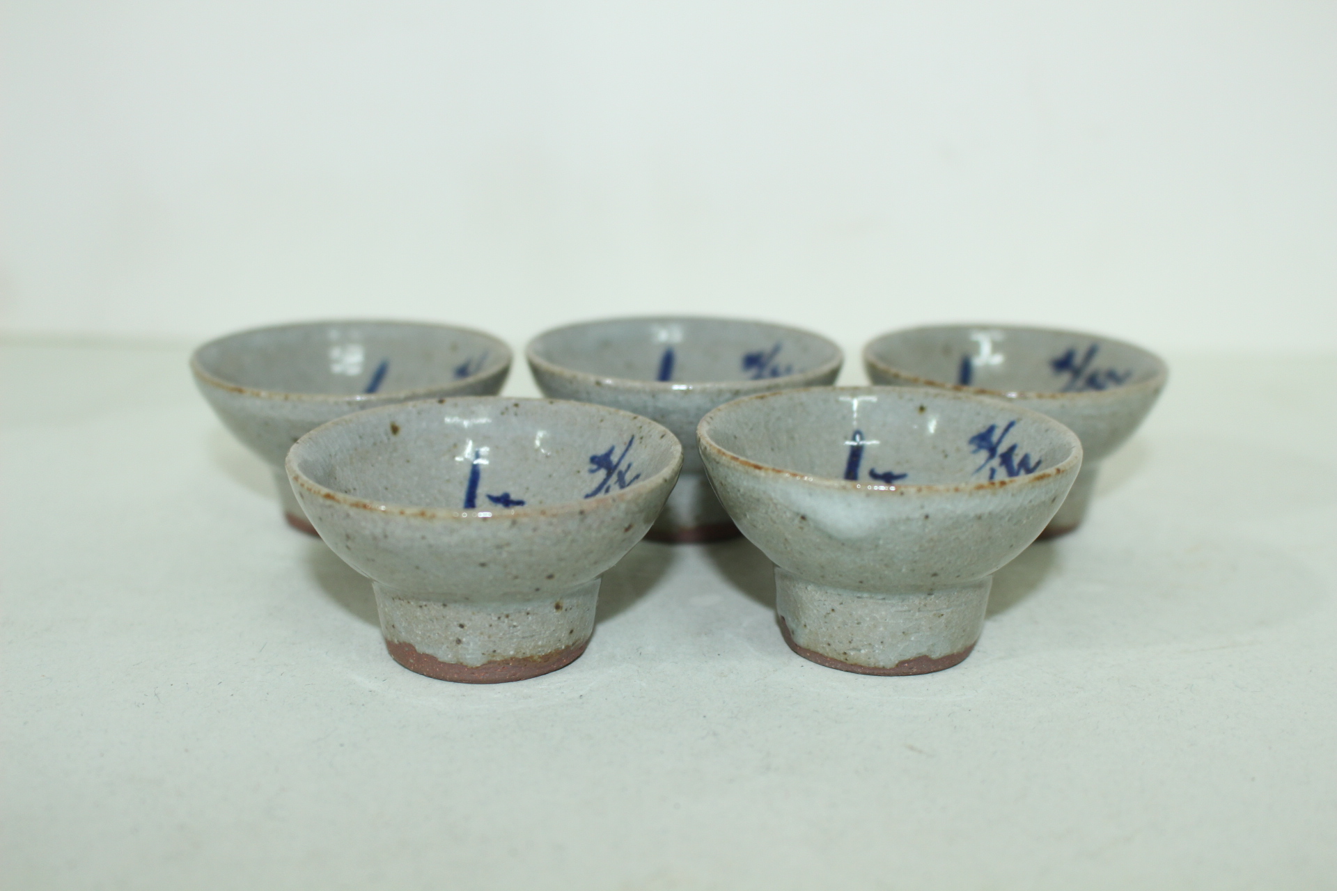 희귀청화백자문자문 영원히 차지않는 잔 5점셋트