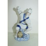 청화백자 노인 조각상