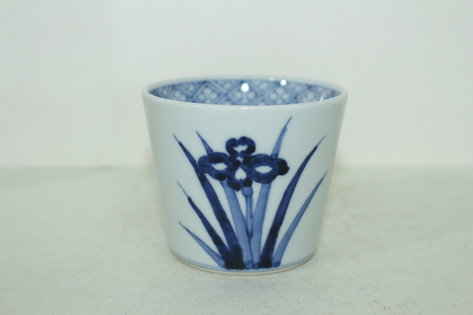 이마리 청화백자 난초화문 통잔