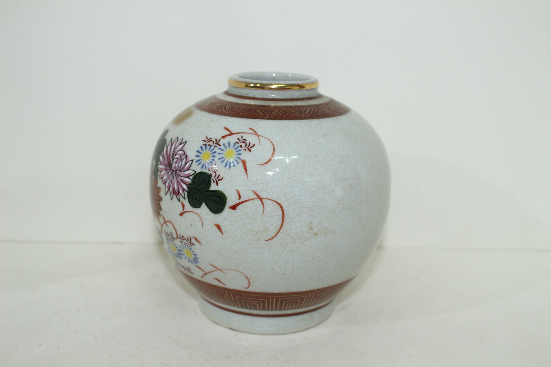 구다니 청화백자금채화문 호