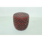 연대가좋은 나무에 옷칠이된 화문 차통