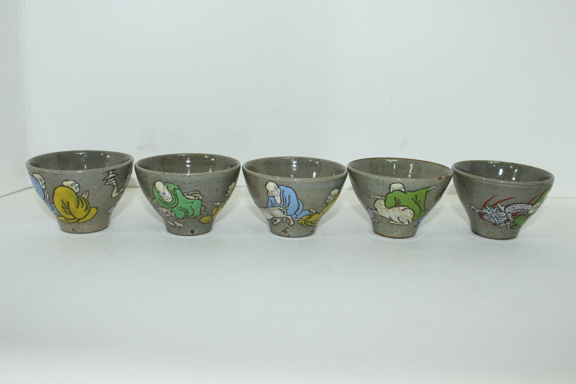 연대가좋은 청자 나한 잔 5점셋트