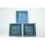 연대가좋은 청자양각포도문 사각완 3점