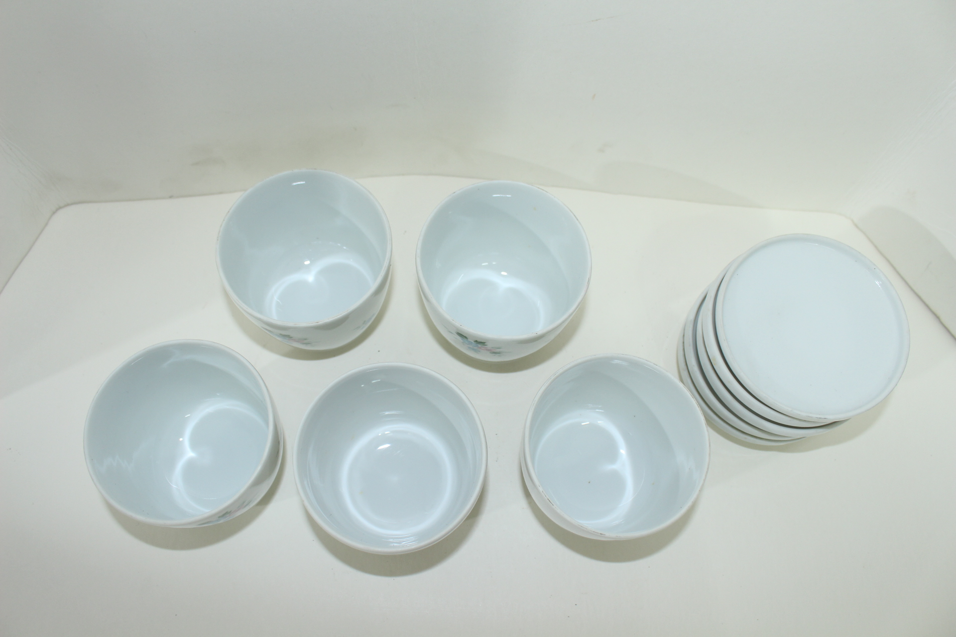 노리다케 장미화문 두껑있는 잔 5점셋트