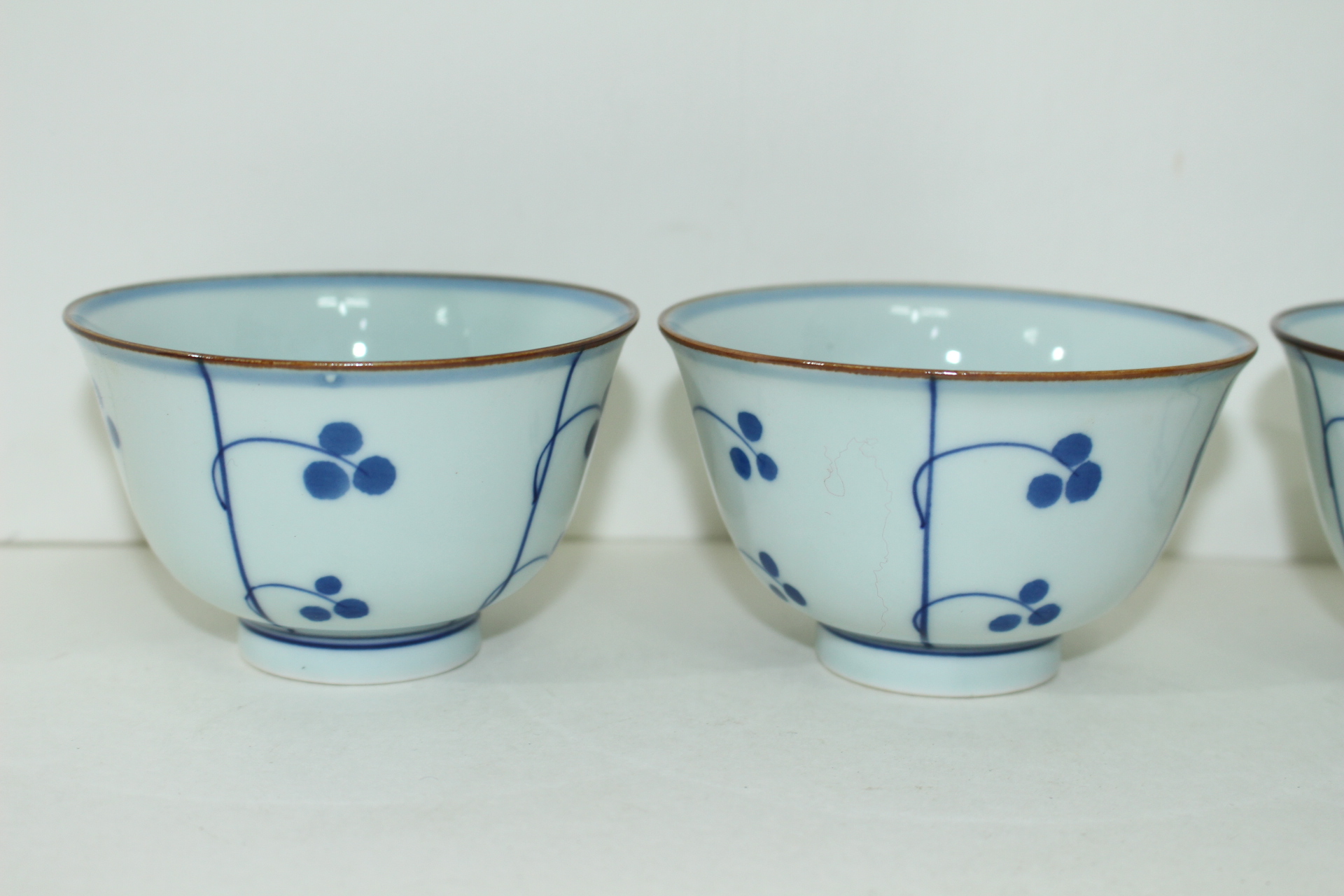 이마리 청화백자추상화문 잔 4점