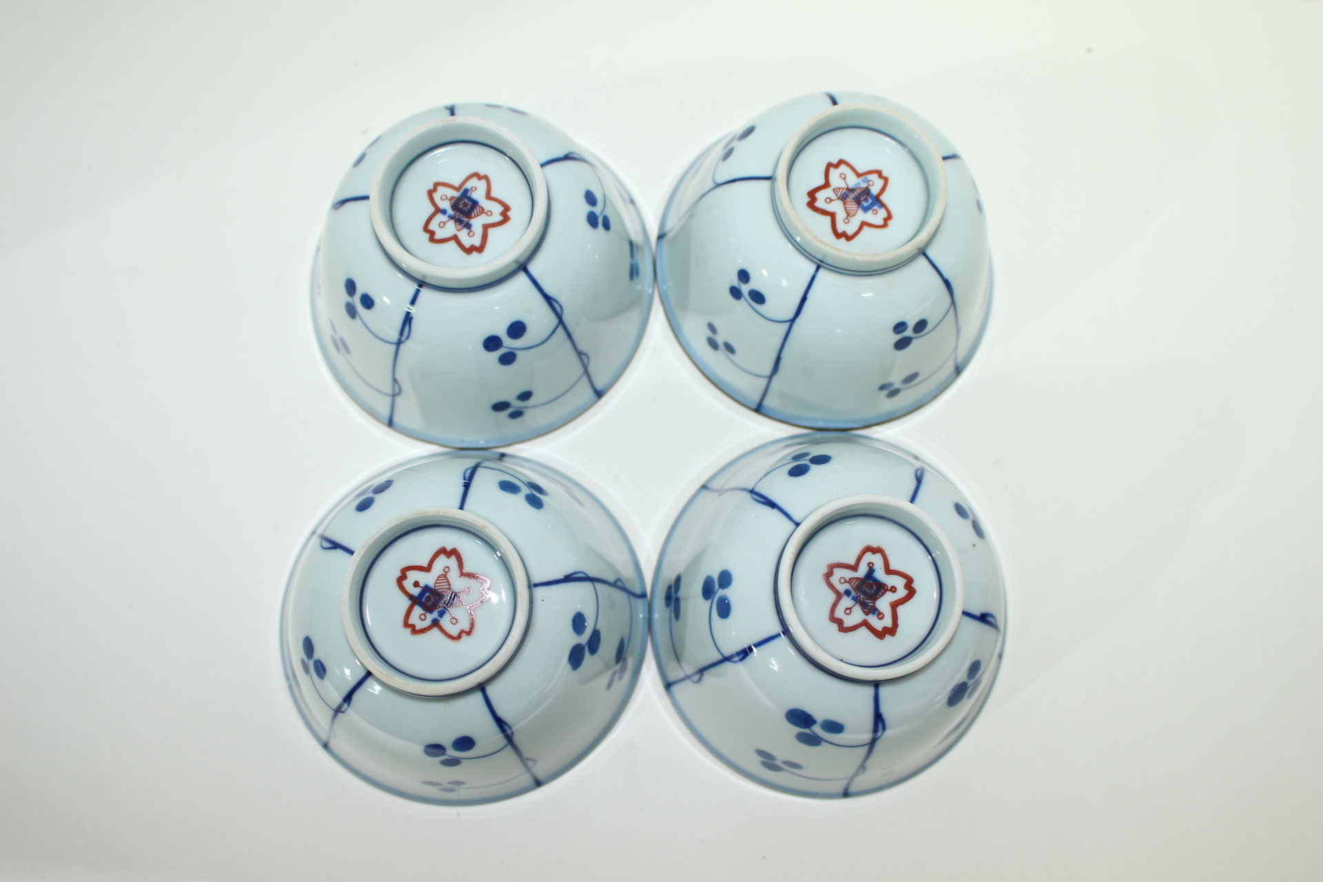 이마리 청화백자추상화문 잔 4점