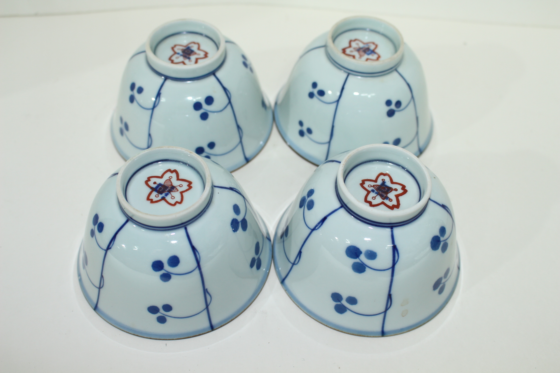 이마리 청화백자추상화문 잔 4점