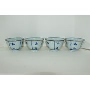 이마리 청화백자추상화문 잔 4점