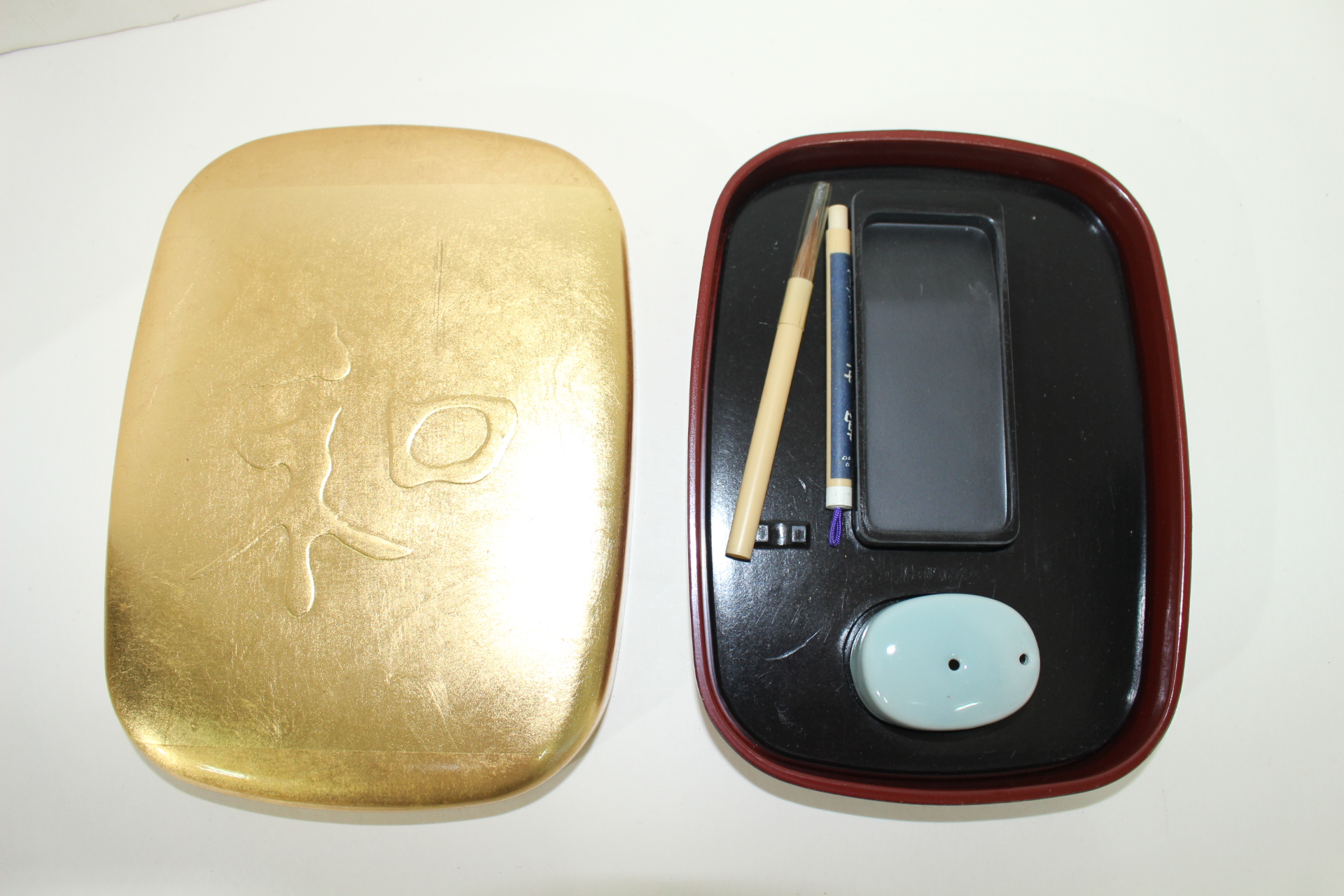 미사용 벼루 연적 붓 셋트