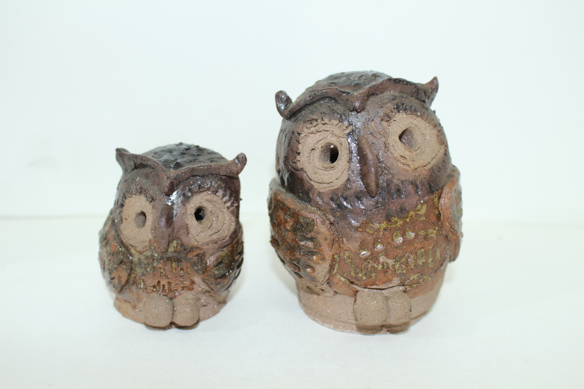 시가라끼 청자 부엉이 조각상