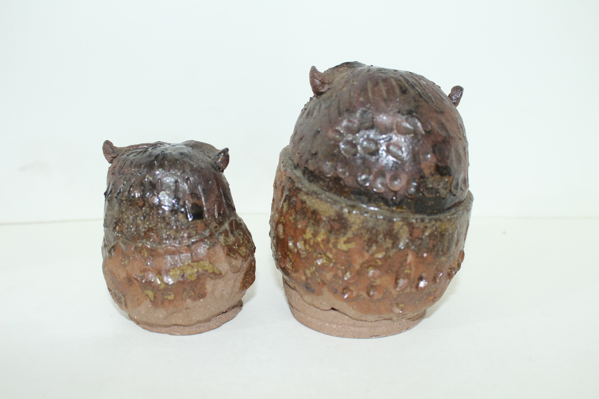 시가라끼 청자 부엉이 조각상