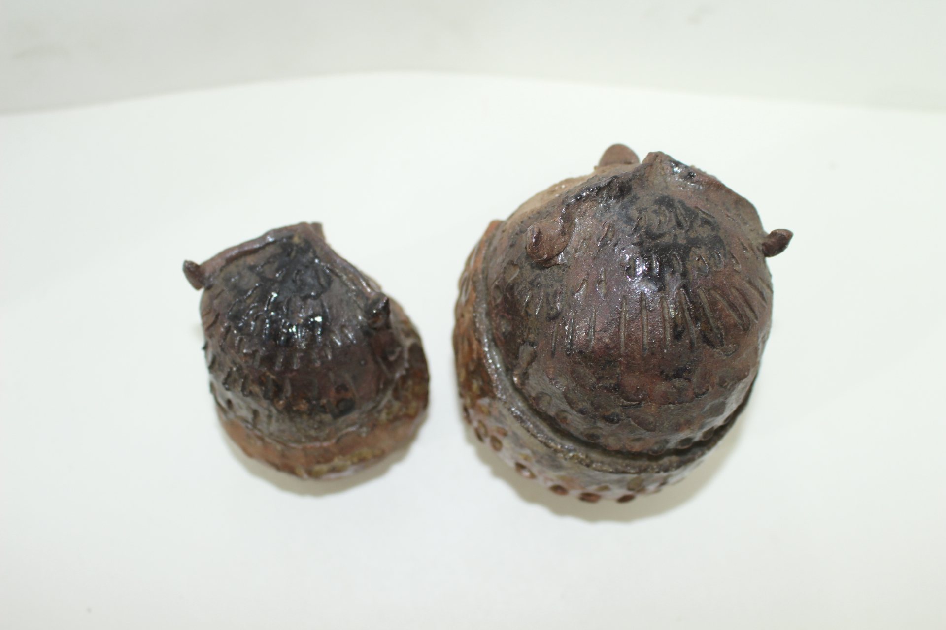 시가라끼 청자 부엉이 조각상