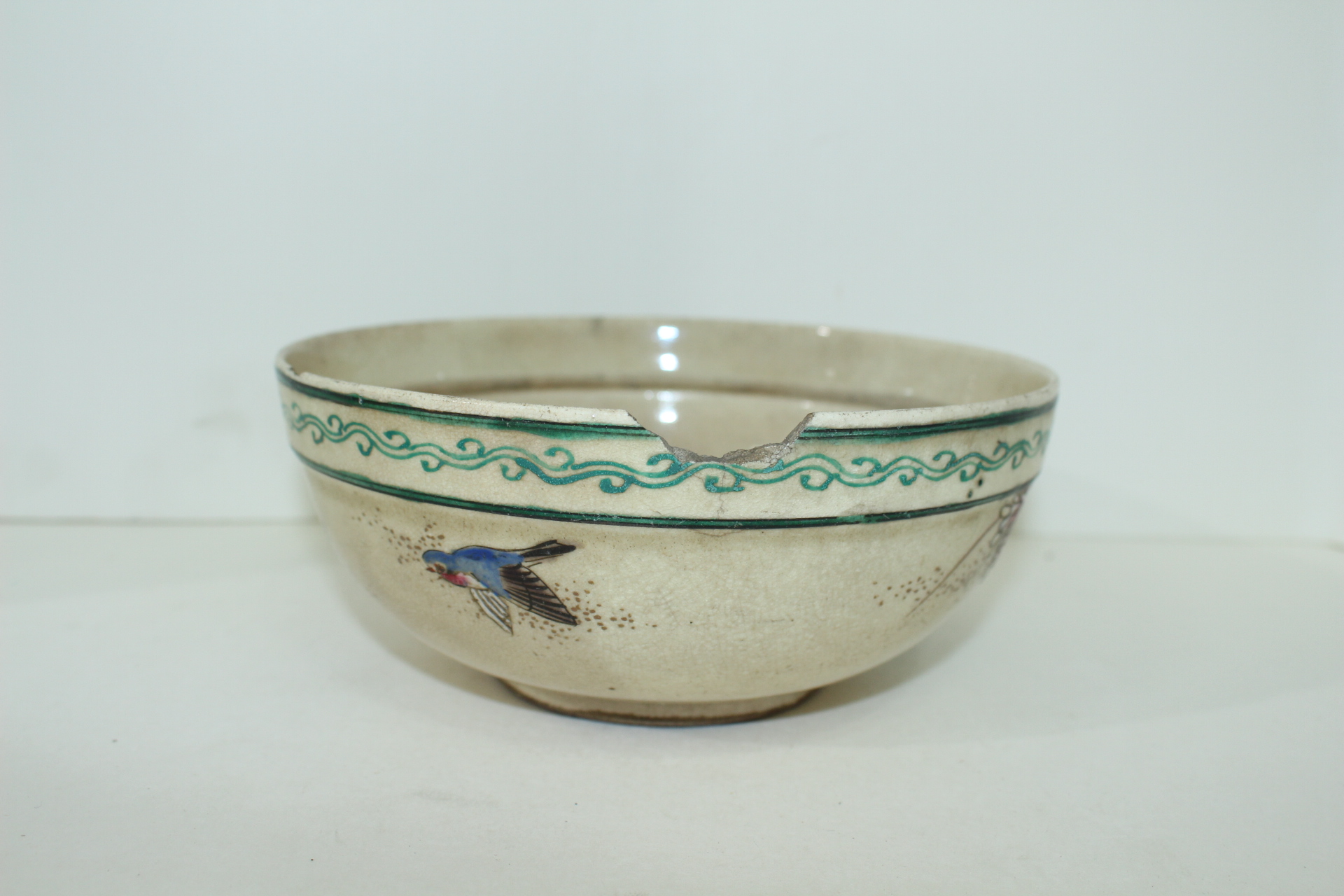 에도시기 분청자청화진사화문 완