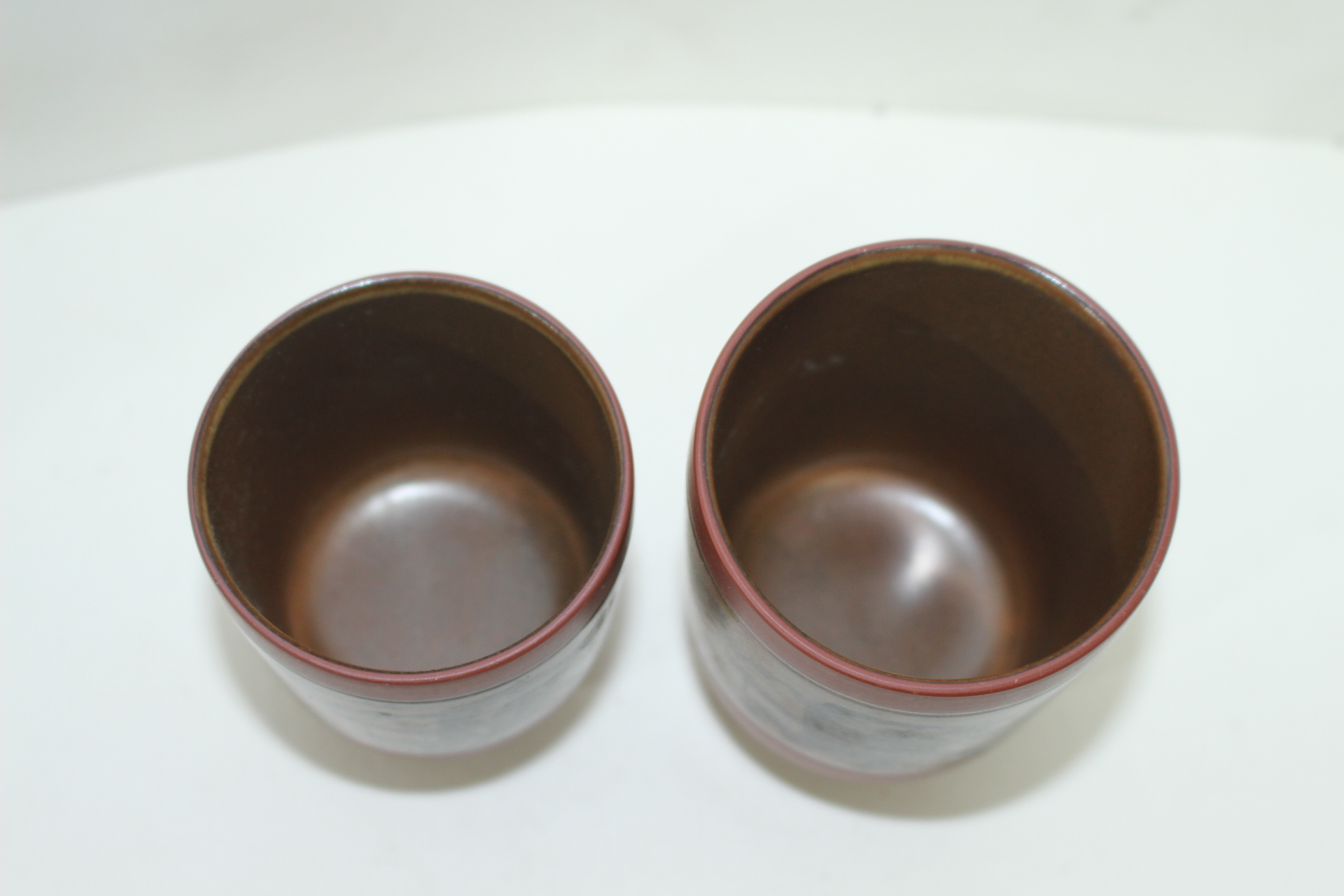 자사도자기 청자철화산수문 부부잔 셋트