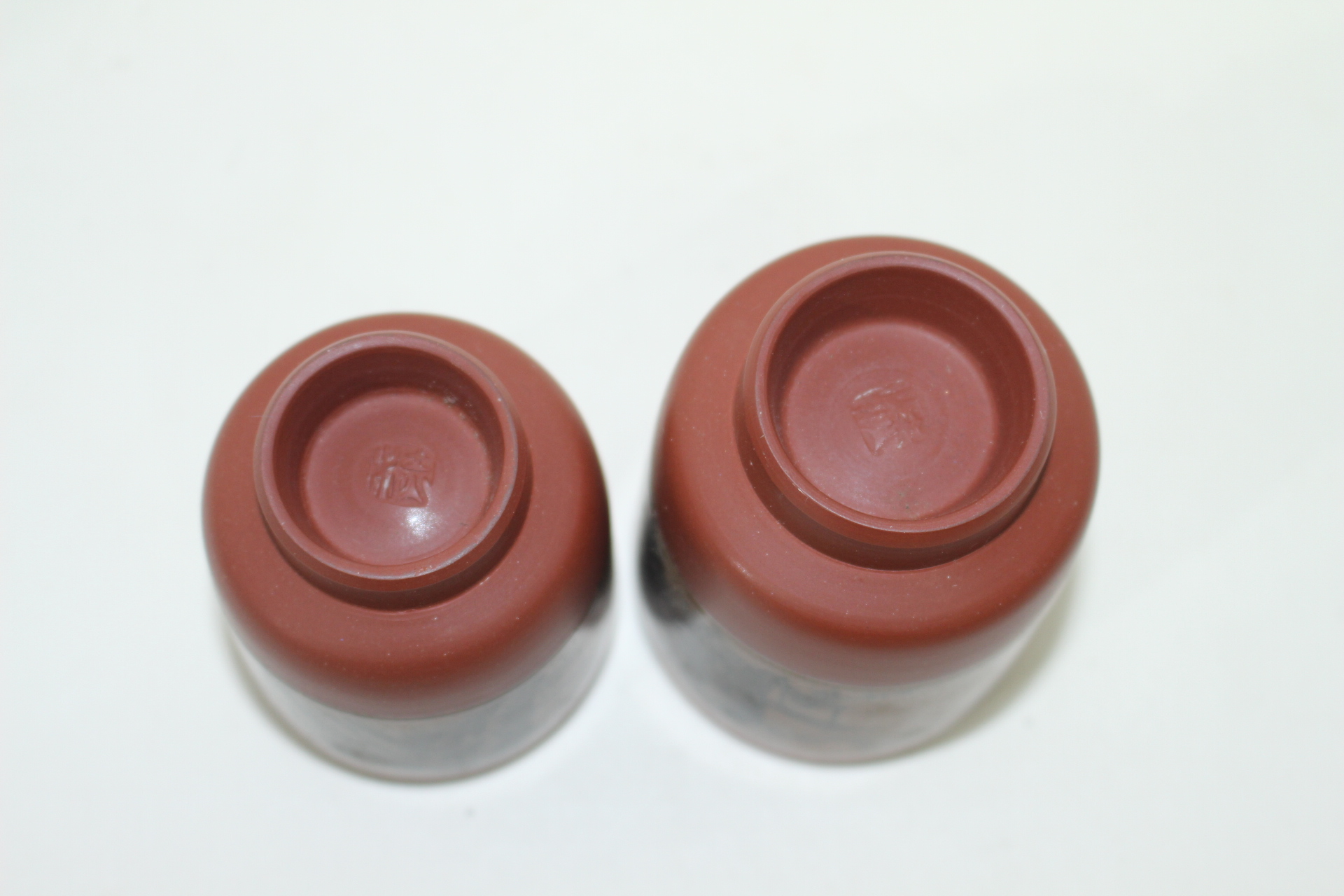 자사도자기 청자철화산수문 부부잔 셋트